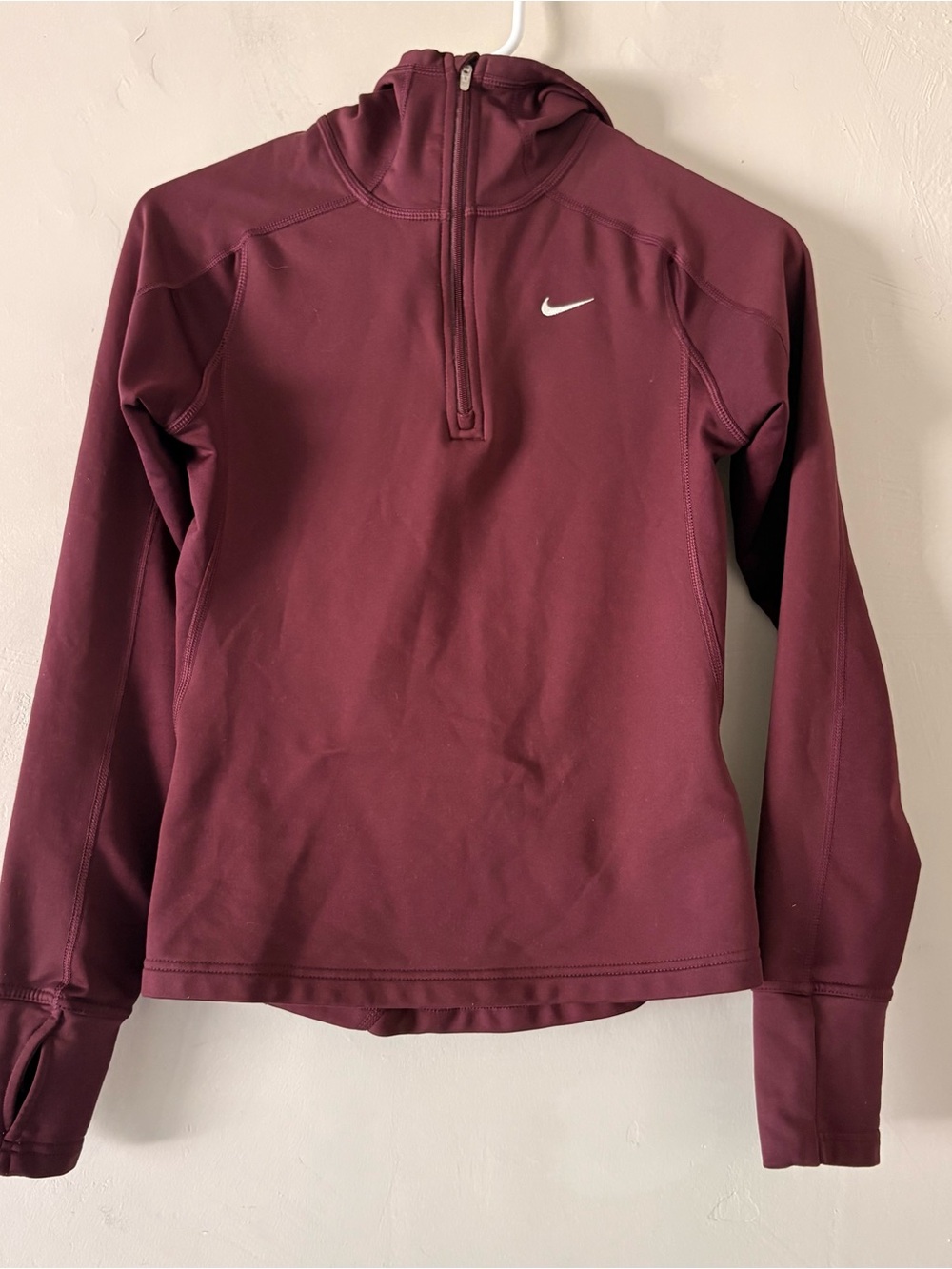 Nike fit dry element fleece Maroon quarter-Zip Hoodie